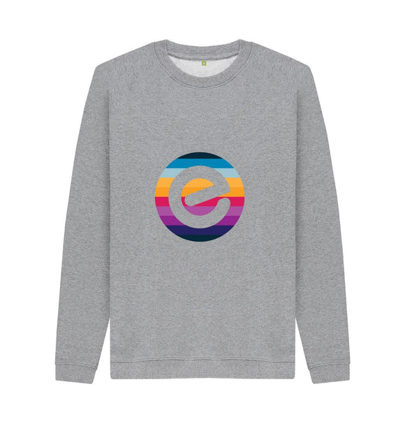 Light Heather Men's E Logo Organic Cotton Crewneck Jumper