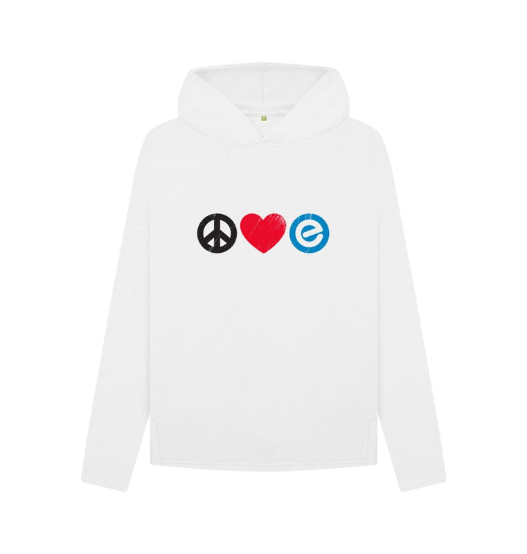 White Women's Peace Love Hoodie