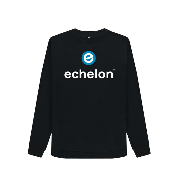 Black Women's 100% Organic Cotton Crew Neck Jumper - Slim Fit