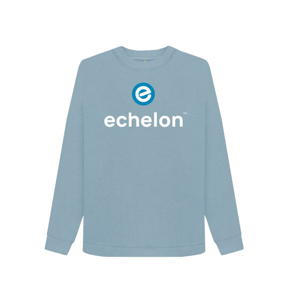 Stone Blue Women's 100% Organic Cotton Crew Neck Jumper - Slim Fit