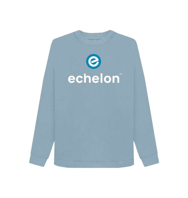 Stone Blue Women's 100% Organic Cotton Crew Neck Jumper - Slim Fit