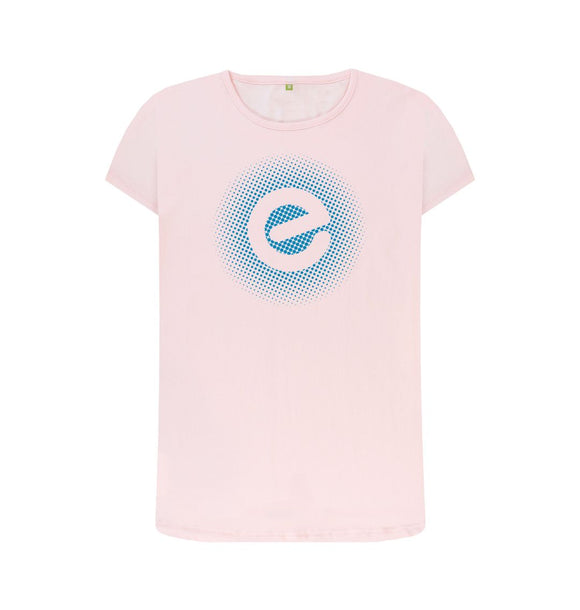 Pink Women's Blue Logo 100% Organic Cotton T-Shirt