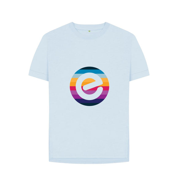 Sky Blue Women's 100% Organic Cotton Relaxed Fit e Tee