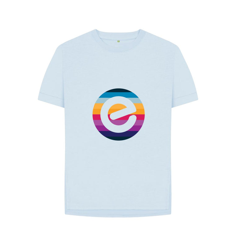 Sky Blue Women's 100% Organic Cotton Relaxed Fit e Tee