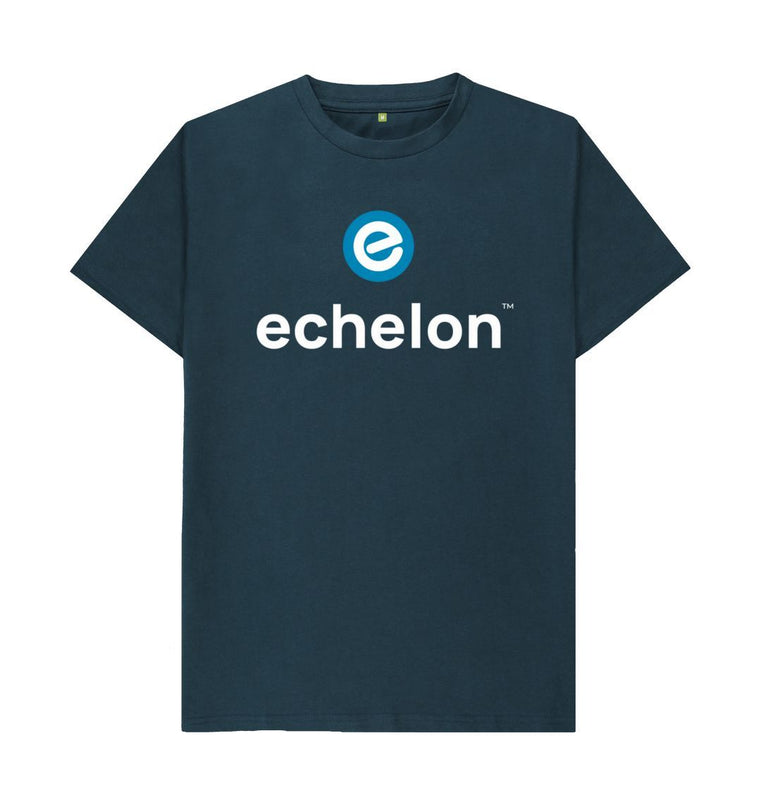 Denim Blue Men's 100% Organic Cotton Crew Neck T-Shirt