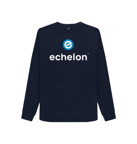Navy Blue Women's 100% Organic Cotton Crew Neck Jumper - Slim Fit