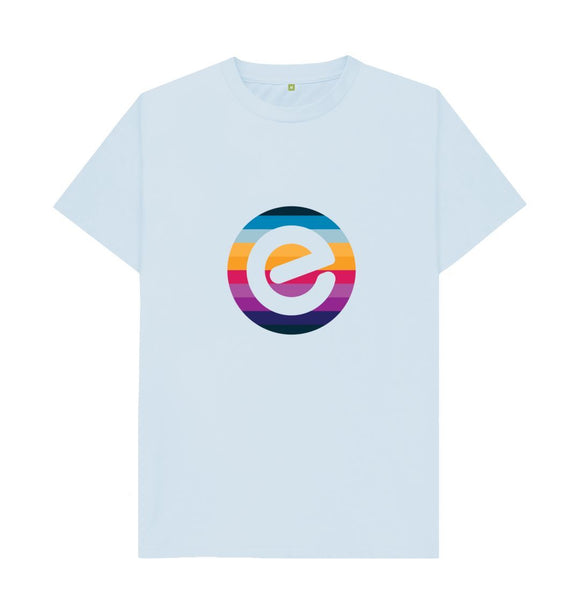 Sky Blue Men's e Logo 100% Organic Cotton T-Shirt