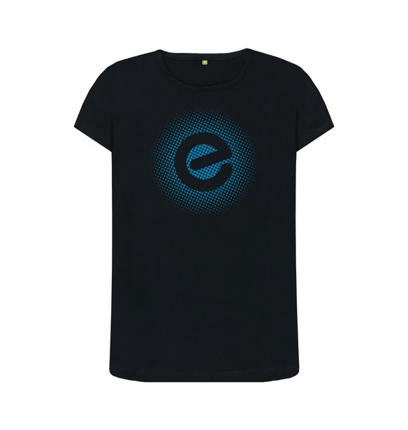 Black Women's Blue Logo 100% Organic Cotton T-Shirt