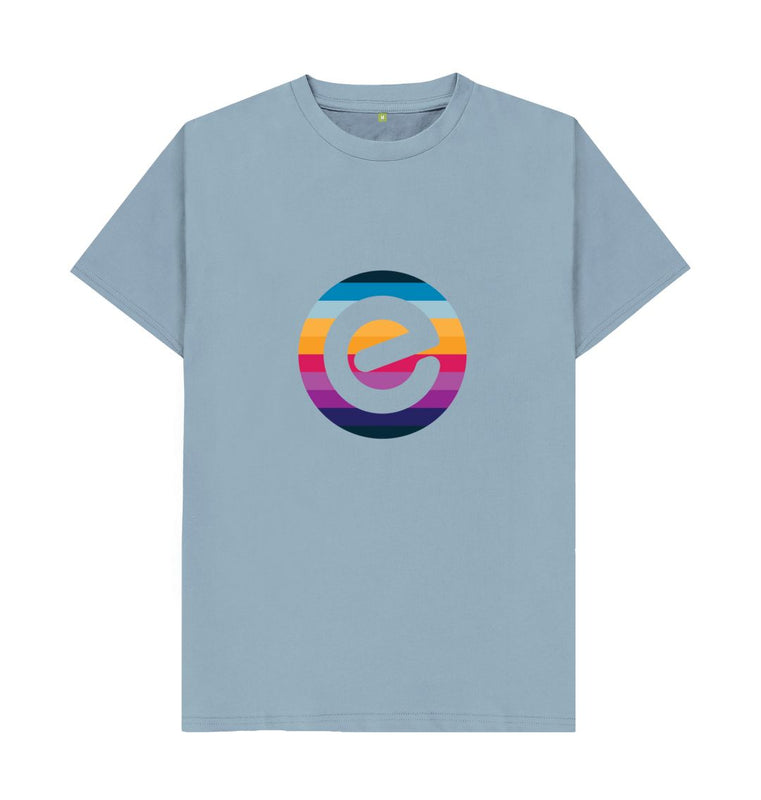 Stone Blue Men's e Logo 100% Organic Cotton T-Shirt