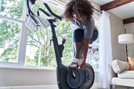 Man riding an Echelon fitness bike