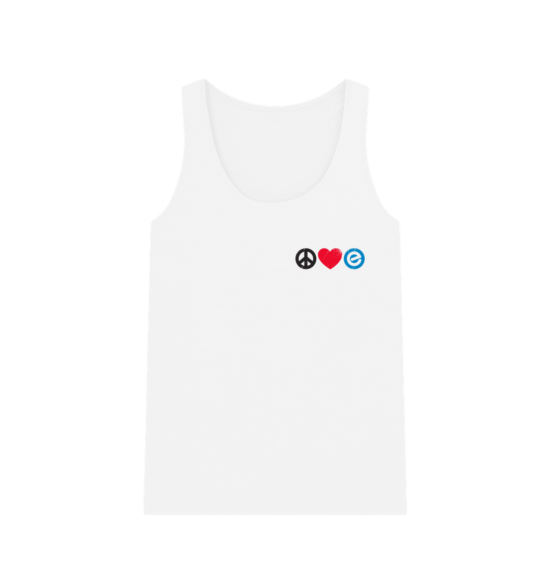 Women's 100% Organic Cotton Vest - Peace, Love, Echelon - Echelon Fit UK