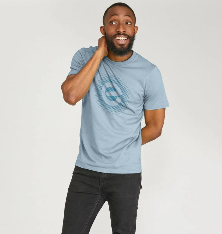 Men's Blue Logo 100% Organic Cotton T-Shirt