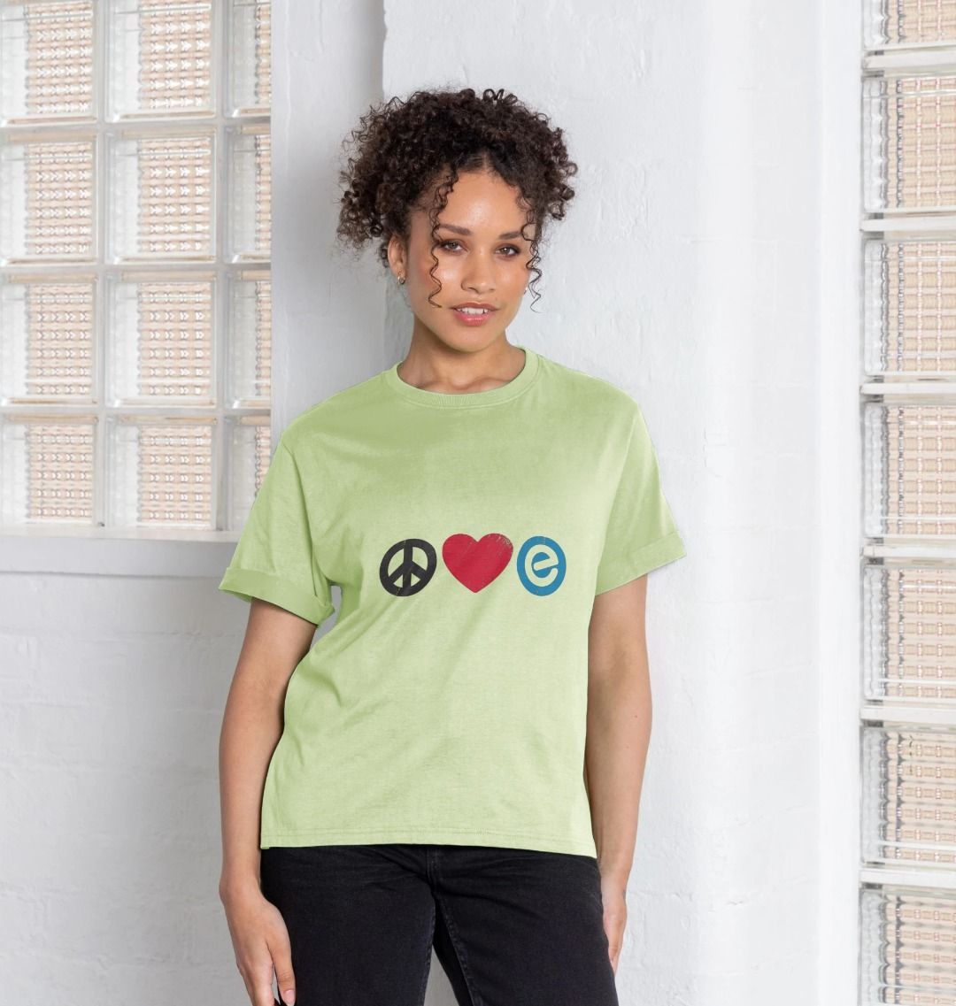 ' s 100% Organic Cotton Relaxed Peace Love Tee
