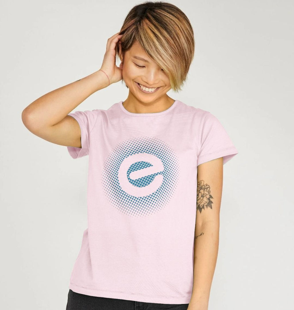 Womens Blue Logo 100 Organic Cotton T Shirt Echelon Fit Uk