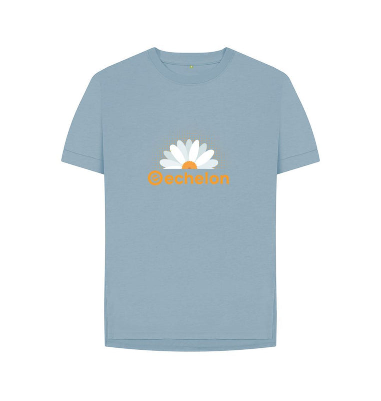 Stone Blue Women's 100% Organic Cotton Daisy Relaxed Fit Tee