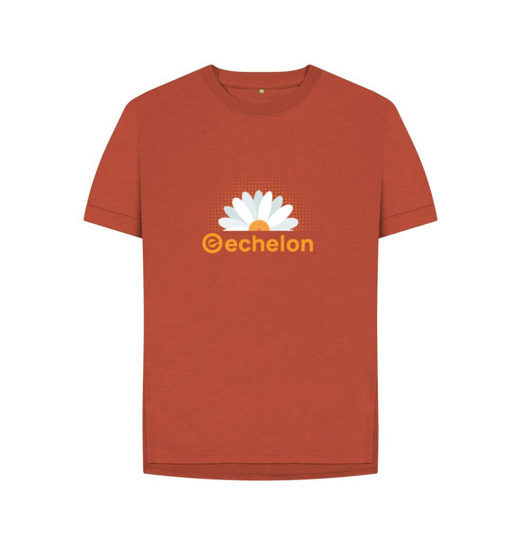 Women's 100% Organic Cotton Daisy Relaxed Fit Tee - Echelon Fit UK