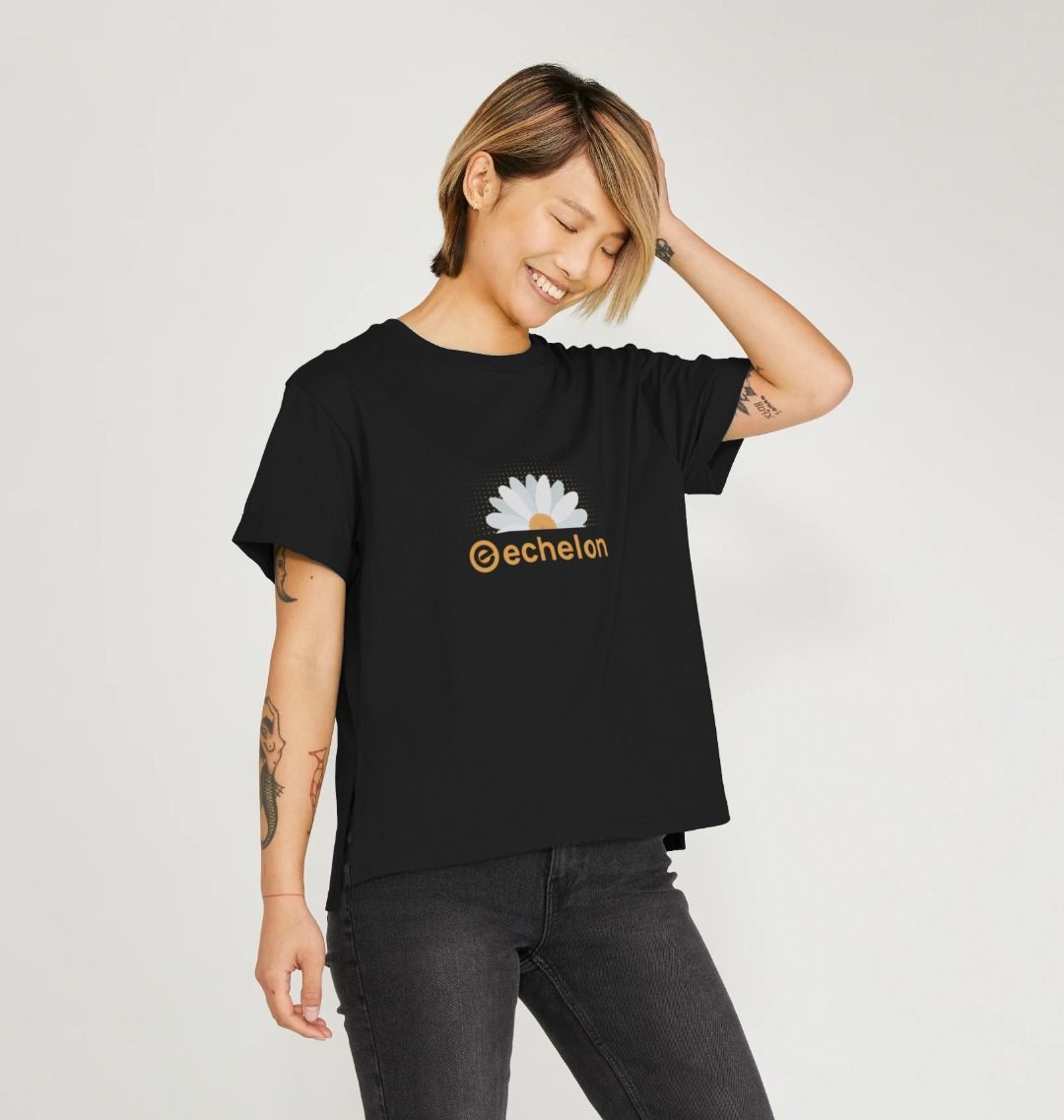 Women's 100% Organic Cotton Daisy Relaxed Fit Tee - Echelon Fit UK