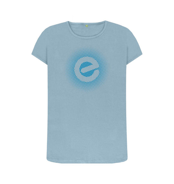 Women's Blue Logo 100% Organic Cotton T-Shirt - Echelon Fit UK