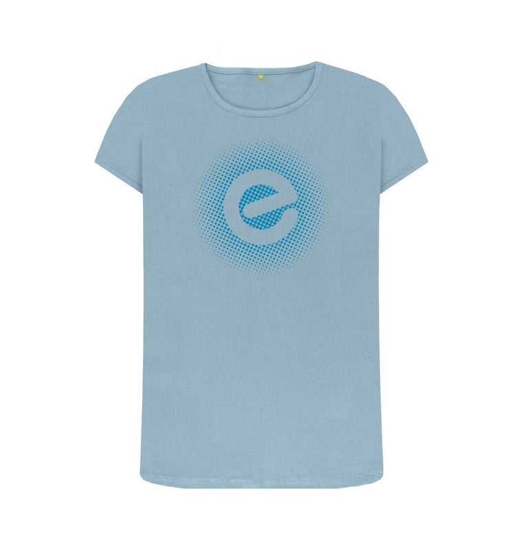 Women's Blue Logo 100% Organic Cotton T-Shirt - Echelon Fit UK