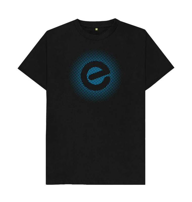 Black Men's Blue Logo 100% Organic Cotton T-Shirt
