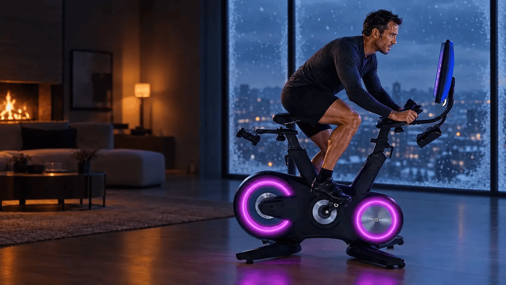 Man riding an Echelon Connect bike